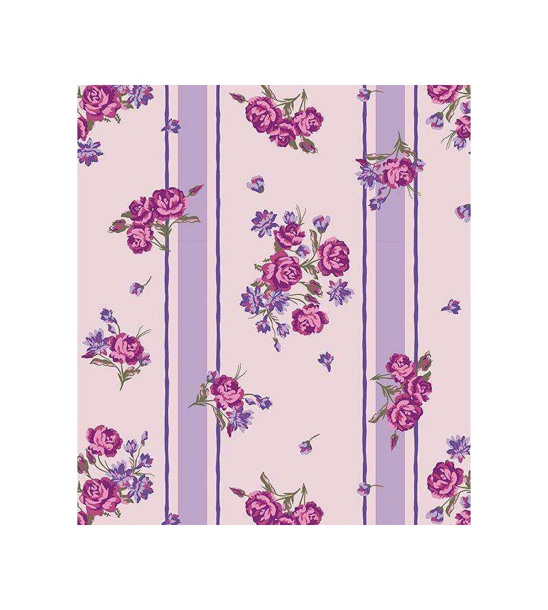 Papel de parede com folhagem em pink e detalhes em tons de roxo, fundo em rosa - Luxury 20