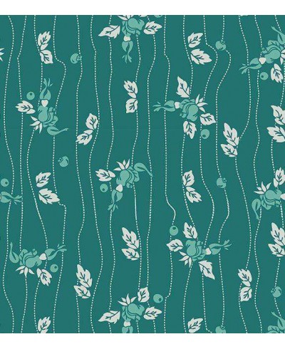 Papel de parede Floral, em detalhes brancos fundo em verde marinho e flores em tons de verde aquamarinho - Luxury 23 Papel de parede Floral, em detalhes brancos fundo em verde marinho e flores em tons de verde aquamarinho - Luxury 23