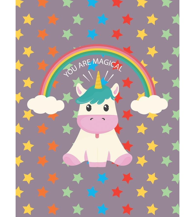 Quadro Decorativo Unicórnio Estrelas