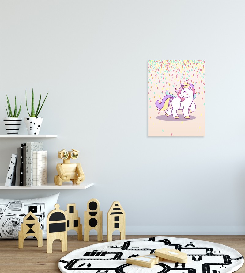 Quadro Decorativo Unicórnio Festa