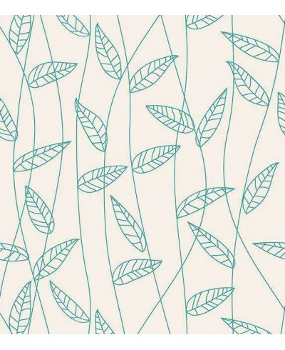 Papel de parede com fundo bege e desenhos verdes - Nature 07