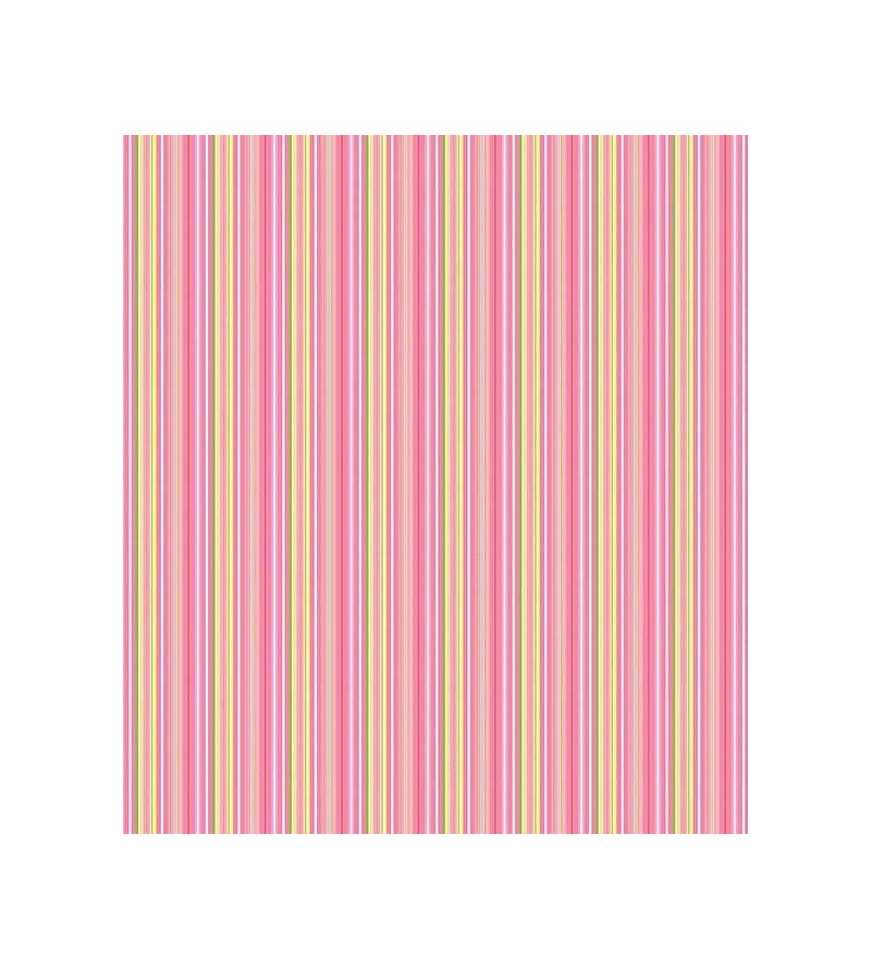Papel de parede listrado rosa, amarelo e verde
