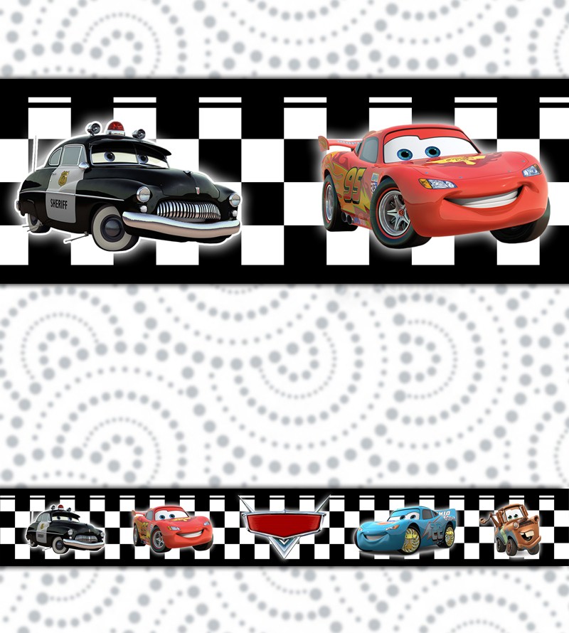 Border Disney Carros Quadriculado