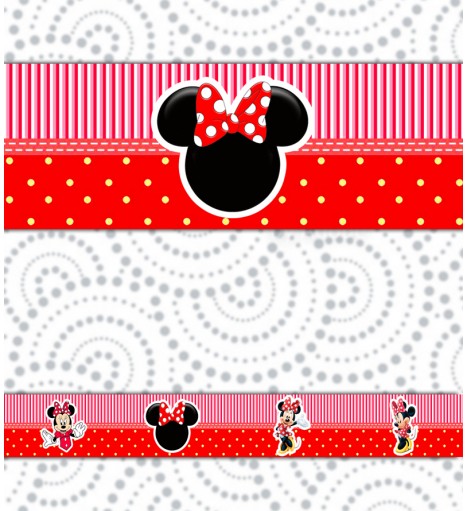 Border Minnie Vermelha Listras e Bolinhas