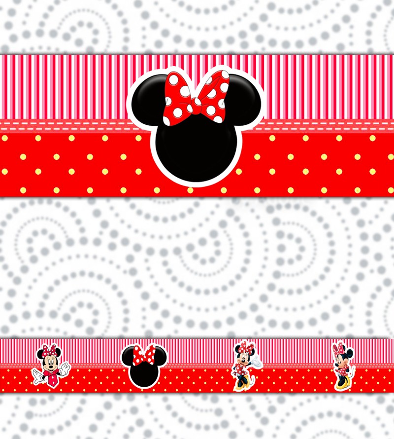 Border Minnie Vermelha Listras e Bolinhas