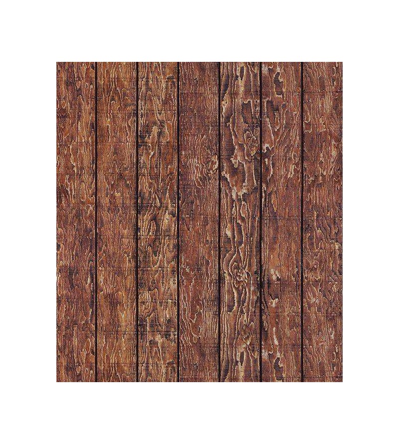 Papel de parede estilo madeira com predominância de tons marrom com detalhes em bege - Madeira 08