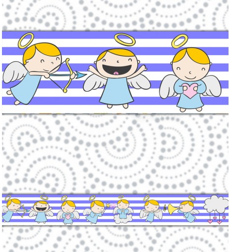 Border Anjinho em Tons de Azul