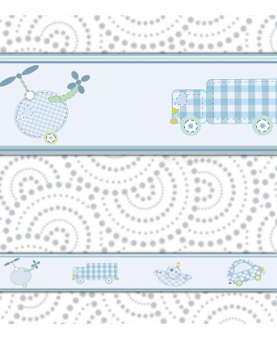 Border Bebê Helicóptero e Caminhão Traços de Linha Border Bebê Helicóptero e Caminhão Traços de Linha