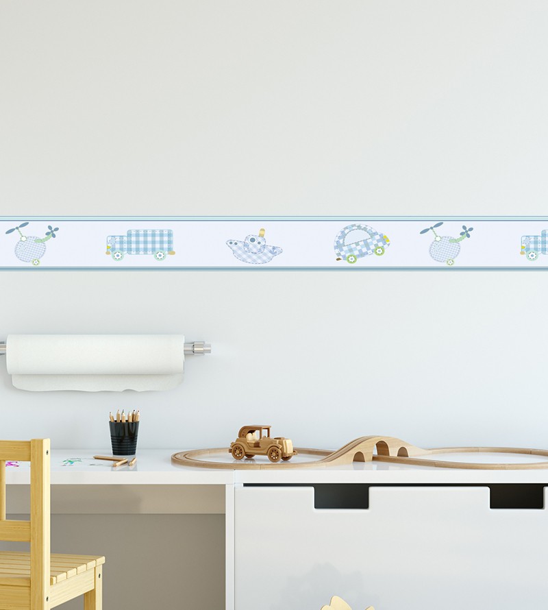 Border Bebê Helicóptero e Caminhão Traços de Linha