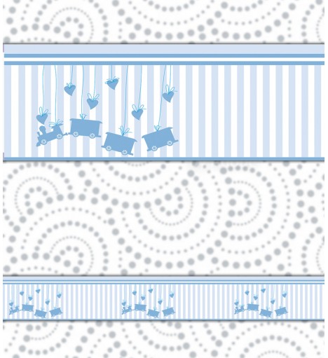 Border Trenzinho Azul com Listras