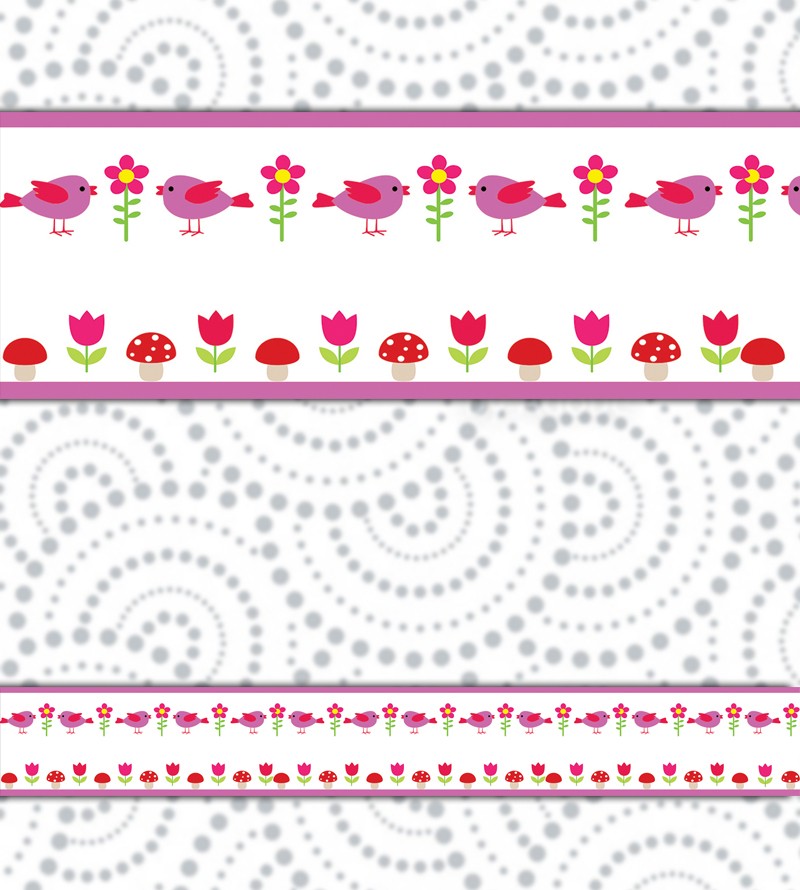 Border Passarinhos e Flores