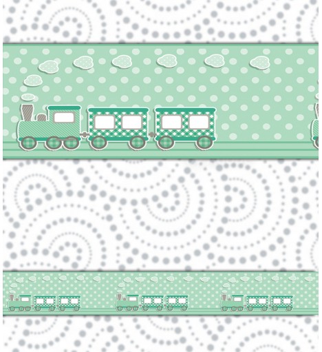 Border Trenzinho em Tons de Verde
