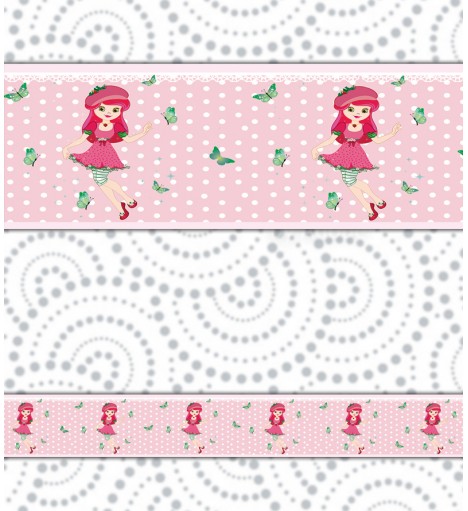 Faixa Decorativa Teen com Bolinhas e Detalhas em Branco