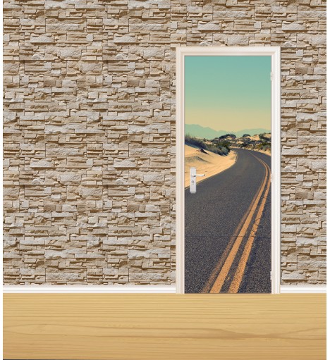 Adesivo de Porta Estrada No Deserto