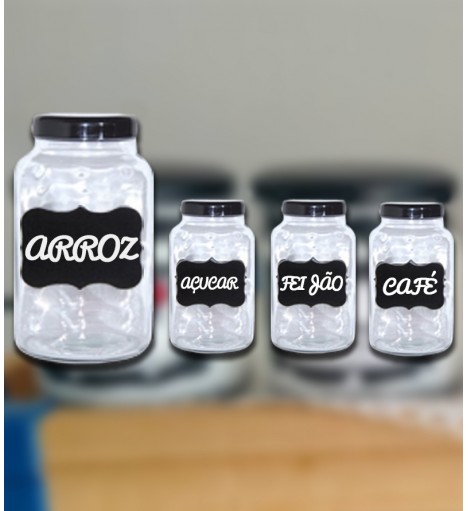 Plaquinha Etiqueta Adesiva Para Potes