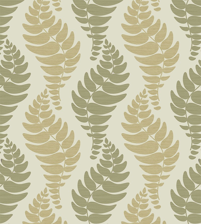 Papel de Parede Madrid em Tons Verde e Bege