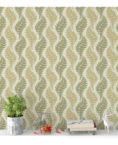Papel de Parede Madrid em Tons Verde e Bege Papel de Parede Madrid em Tons Verde e Bege