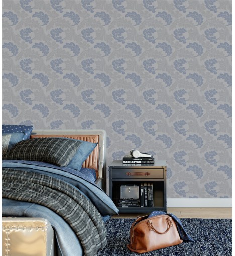 Papel de Parede Madrid em Tons de Cinza e Azul