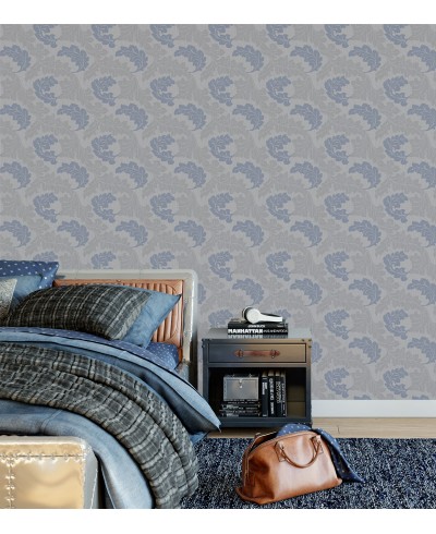 Papel de Parede Madrid em Tons de Cinza e Azul Papel de Parede Madrid em Tons de Cinza e Azul