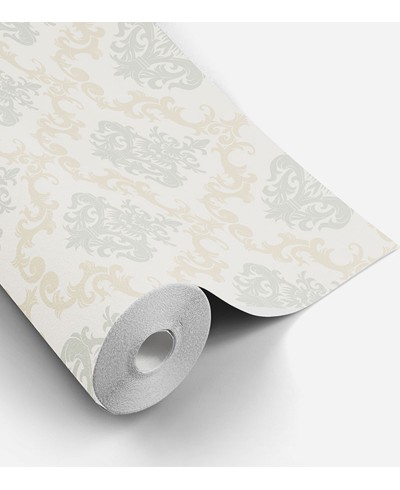 Papel de parede em tons cinza e bege