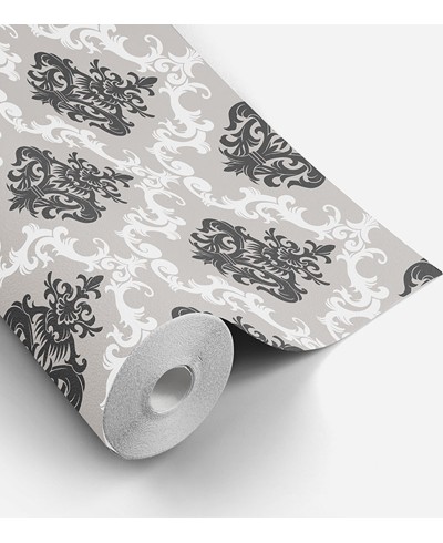 Papel de parede com fundo cinza e detalhes em branco e preto Papel de parede com fundo cinza e detalhes em branco e preto