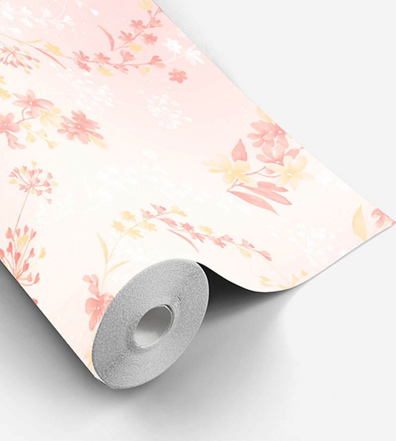 Papel de parede em tons rosa e amarelo - Dream 41