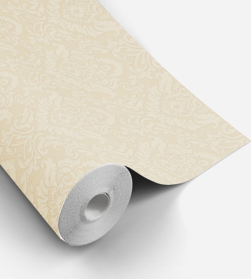 Papel de Parede Budapeste em Tons de Branco e Bege Claro