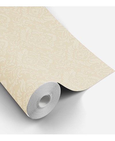 Papel de Parede Budapeste em Tons de Branco e Bege Claro