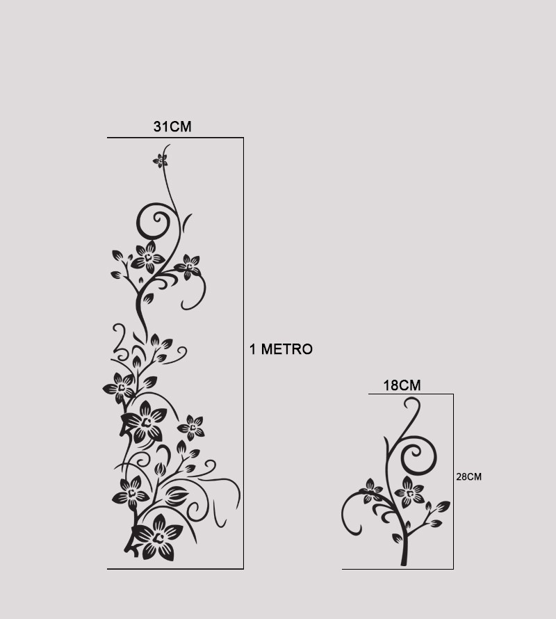 Adesivo Galho, Flores e Borboletas