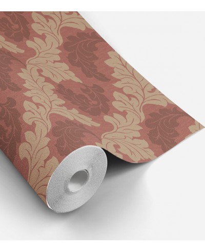 Papel de Parede Madrid em Tons de Marrom, Vermelho e Bege Papel de Parede Madrid em Tons de Marrom, Vermelho e Bege