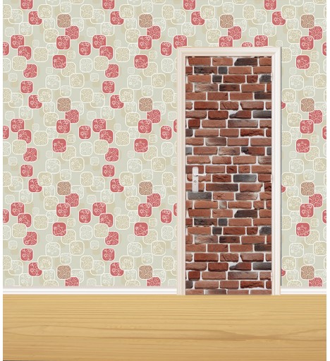 Adesivo de Porta Tijolo Concreto