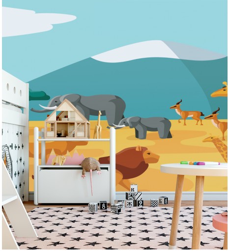 Papel de Parede Fotográfico Montanhas Safari