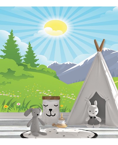 Painel Fotomural Paisagem Campo Montanhas