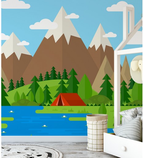 Papel de Parede Fotomural Paisagem Acampamento