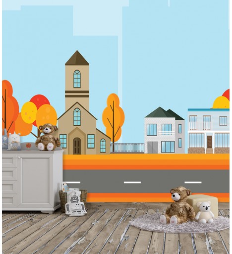 Papel de Parede Fotomural Cidade Estrada