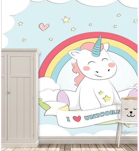 Papel de Parede Fotomural Unicórnio Baby