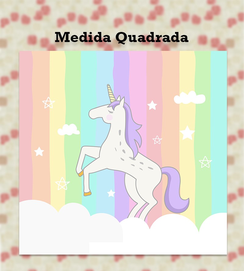 Papel de Parede Fotomural Arco Íris Unicórnio