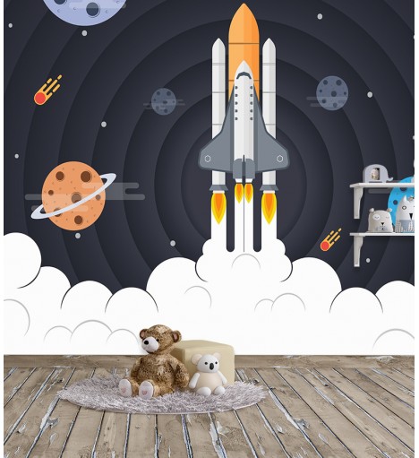 Papel de Parede Fotomural Decolagem Foguete