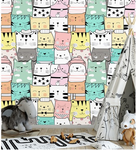 Papel de Parede Fotomural Gatinhos Fofos