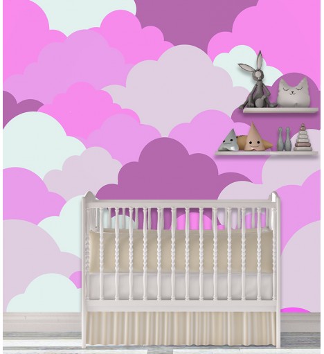 Papel de Parede Fotomural Nuvem Rosa