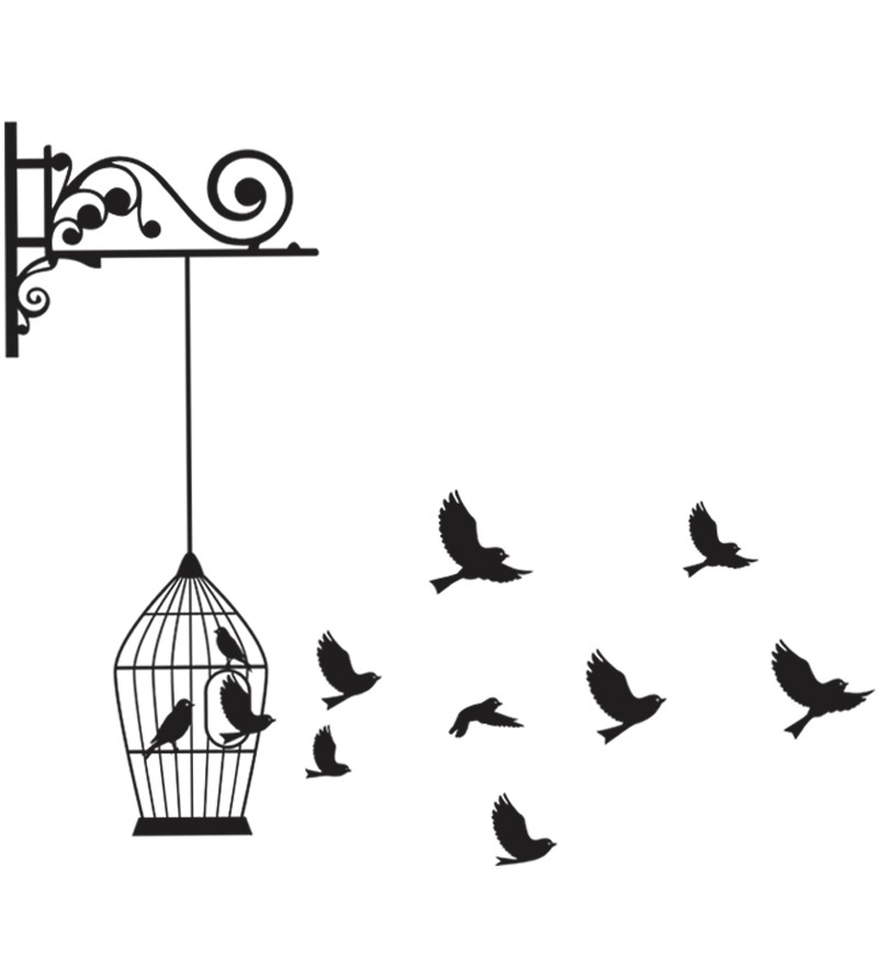 Adesivo Gaiola Pássaros