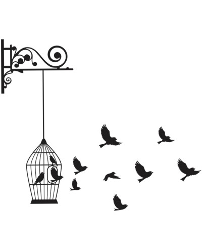 Adesivo Gaiola Pássaros