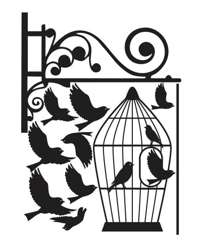 Adesivo Gaiola Pássaros