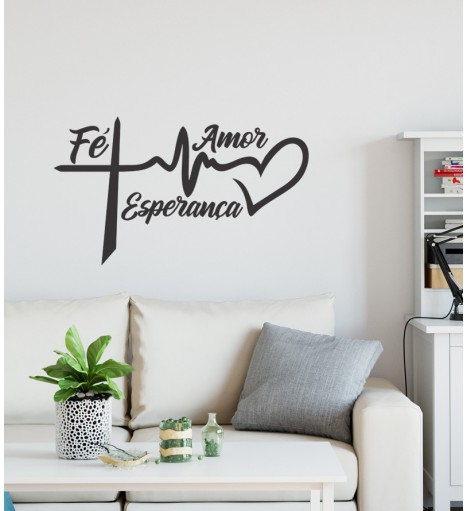 Adesivo Fé, Amor, Esperança