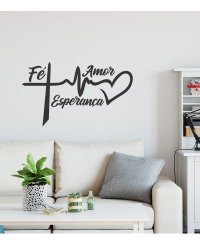 Adesivo Fé, Amor, Esperança