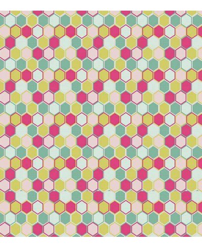 Papel de parede em tons de verde, rosa e branco - Teen 08 Papel de parede em tons de verde, rosa e branco - Teen 08