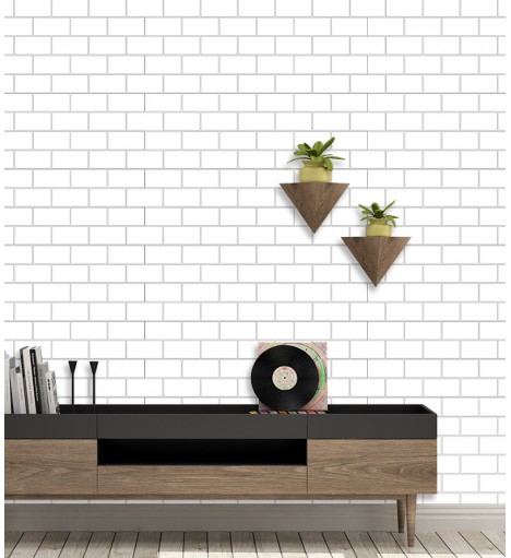 Papel de Parede Pedras Tijolos Brancos