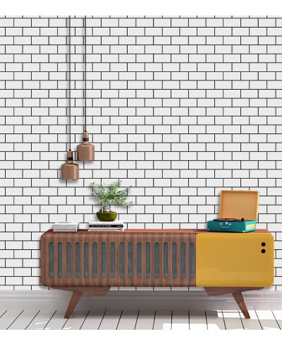 Papel de Parede Pedras Tijolos Brancos e Riscos em Preto Papel de Parede Pedras Tijolos Brancos e Riscos em Preto