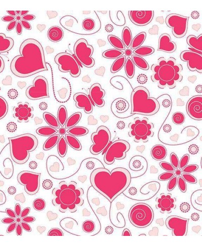 Papel de parede com fundo branco e detalhes em vermelho e rosa claro - Teen 20 Papel de parede com fundo branco e detalhes em vermelho e rosa claro - Teen 20